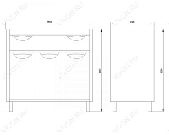 Водолей Мебель для ванной "Габи 90" – фотография-6